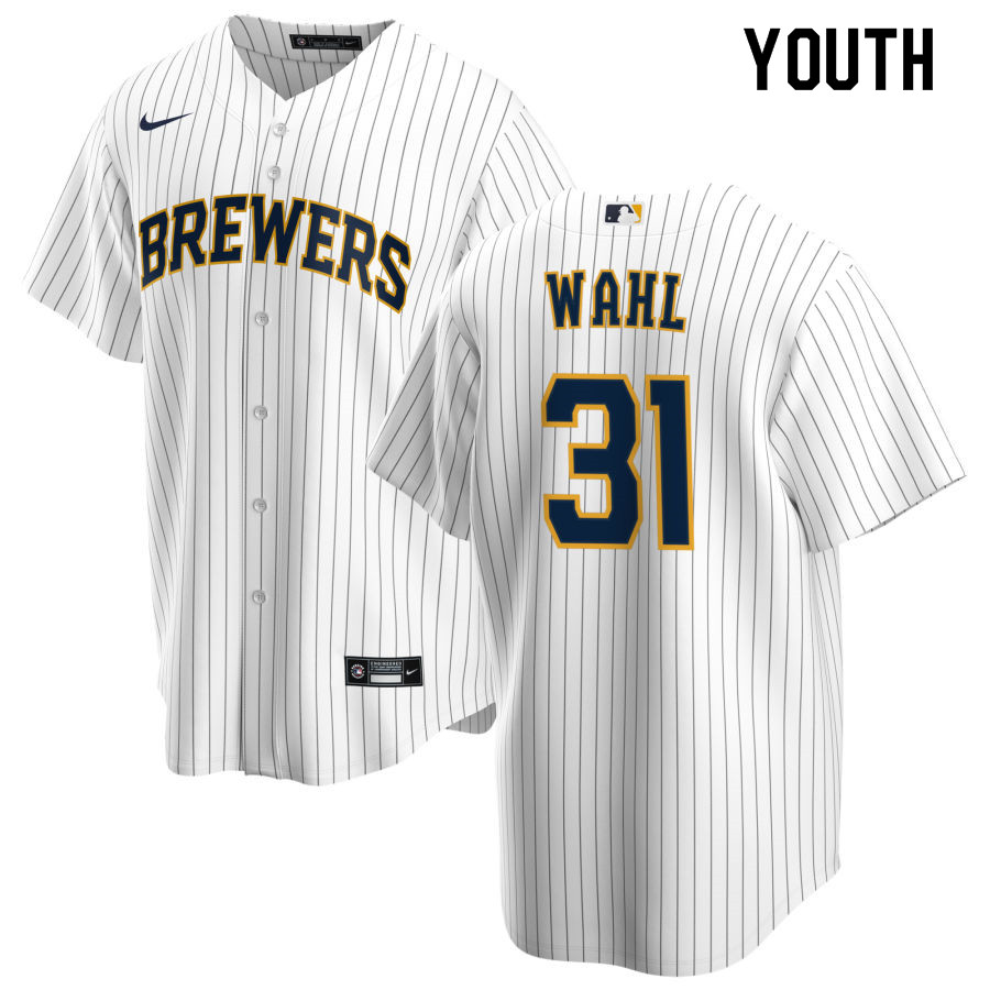 Nike Youth #31 Bobby Wahl Milwaukee Brewers Baseball Jerseys Sale-White